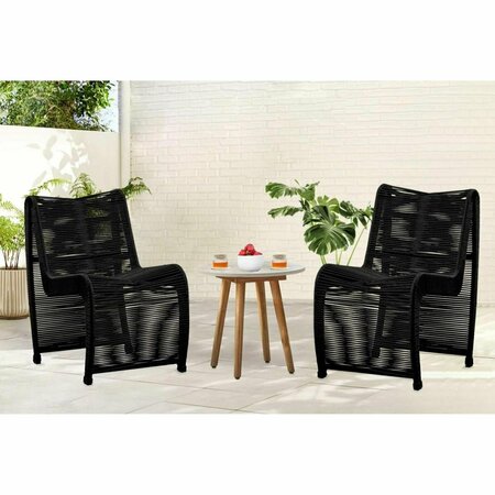 CUADRILATERO Lorenzo Rope Outdoor Patio Chairs, Black - Set of 2 CU2812471